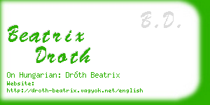 beatrix droth business card